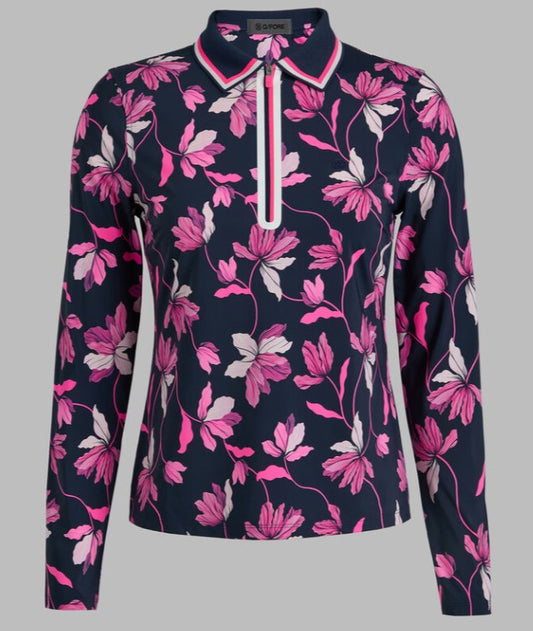 G/FORE APPAREL SILKY TECH NYLON LONG SLEEVE POLO