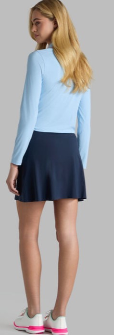 G/FORE APPAREL SILKY TECH NYLON 16" A-LINE SKORT IN TWILIGHT