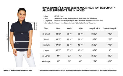 IBKUL Mini Check Long Sleeve Mock Neck (Multiple Colors) NEW COLORS