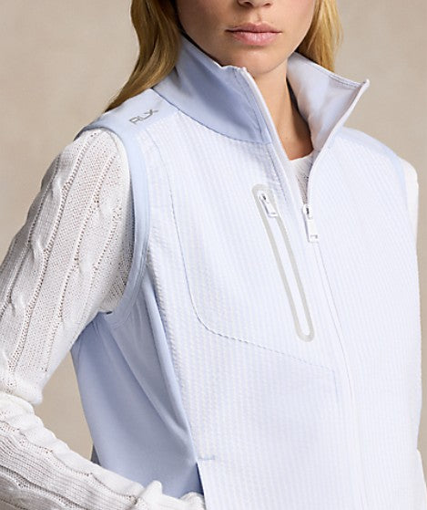 Ralph Lauren RLX SLEEVELESS TECH TERRY FULL-ZIP VEST - SEERSUCKER