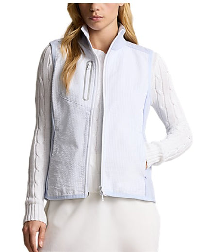 Ralph Lauren RLX SLEEVELESS TECH TERRY FULL-ZIP VEST - SEERSUCKER