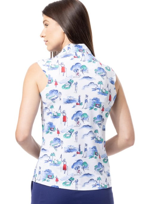 SanSoleil SOLCOOL SLEEVELESS MOCK (MULTIPLE PRINTS)