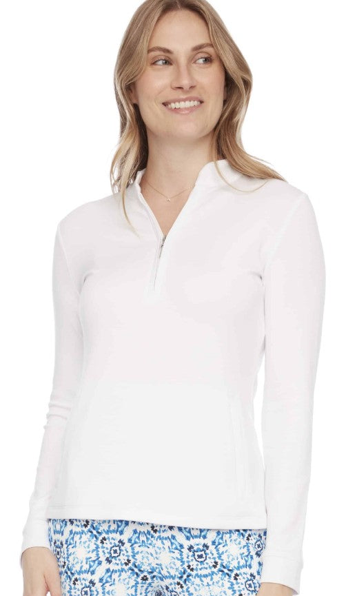 Swing Control SOLID LONG-SLEEVE ZIPPERED MODAL TOP (MULTIPLE COLORS)