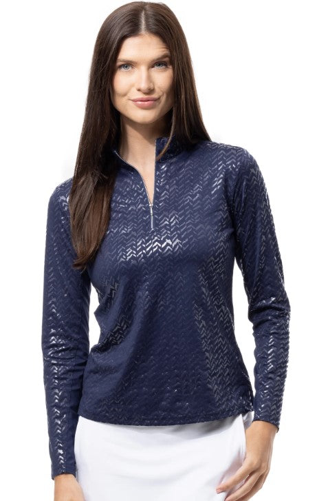 SanSoleil SOLSHINE LONG SLEEVE CHEVY MOCK TOP (MULTIPLE COLORS)