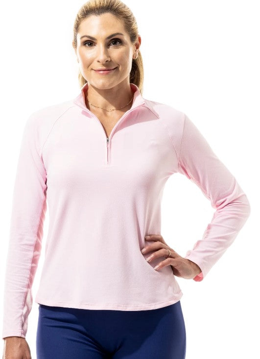 SanSoleil SolTek LUX Long Sleeve Zip Mock Solid (Multiple Colors)