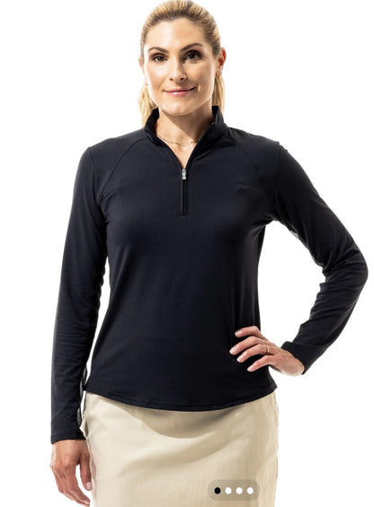 SanSoleil SolTek LUX Long Sleeve Zip Mock Solid (Multiple Colors)