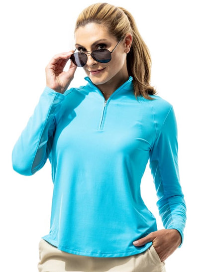 SanSoleil SolTek LUX Long Sleeve Zip Mock Solid (Multiple Colors)