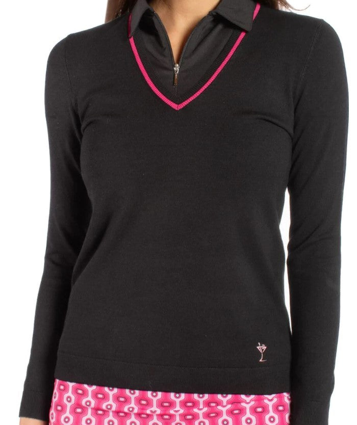Golftini Stretch V-Neck Sweater (Multiple Colors)