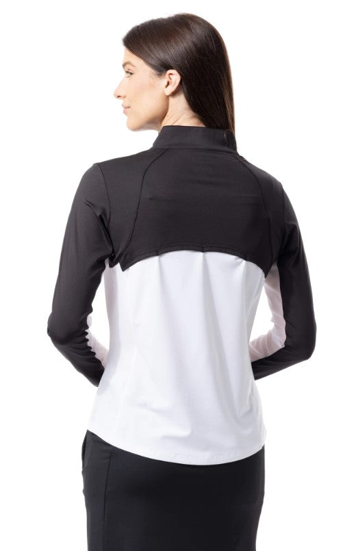 SanSoleil SunGlow Long Sleeve Zip Mock Color Block (Multiple Colors)