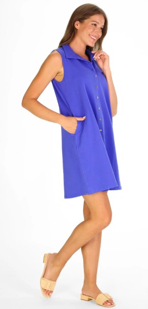 Duffield Lane Sabrina Dress in Dazzling Blue 35"