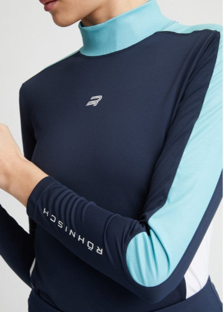 Rohnisch Scarlett Navy and Aqua Long Sleeve Top