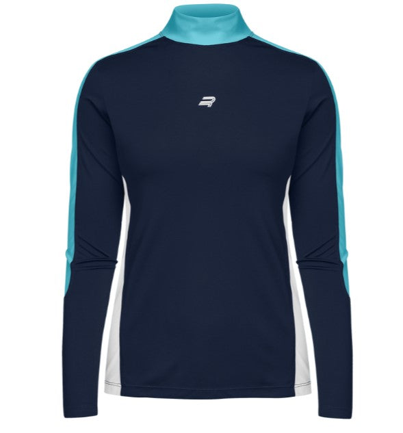 Rohnisch Scarlett Navy and Aqua Long Sleeve Top