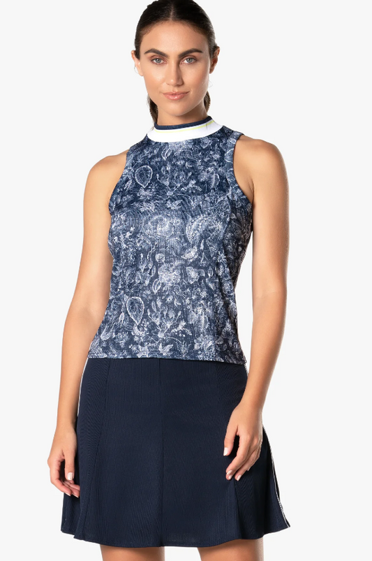 Lucky in Love Electric Toile Fonce' Toile Sleeveless Top