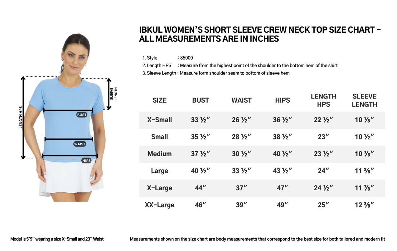 IBKUL Essentials Short Sleeve Crew Neck Top (Multiple Colors)