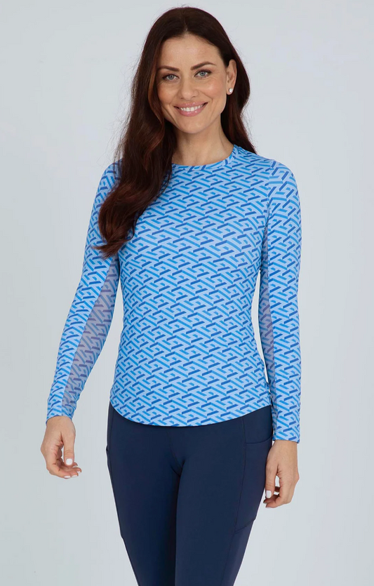 IBKUL Fatima Print Long Sleeve Crew Neck (Multiple Colors)