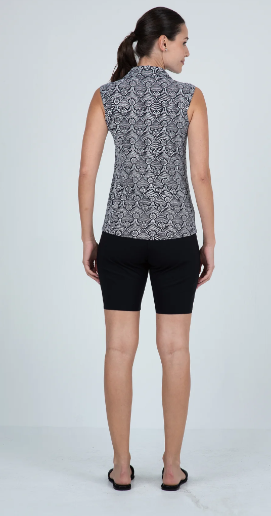 IBKUL Leslie Print Sleeveless Polo