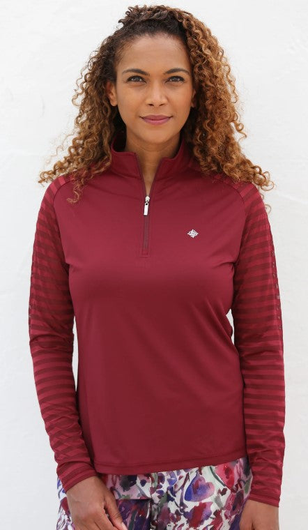 FAMARA SHEER LONG SLEEVE GOLF SHIRT (MULTIPLE COLORS)