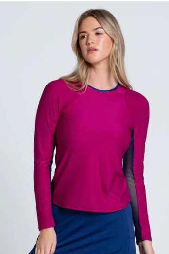 Lucky in Love Buzz Berry Shimmer on Long Sleeve Top