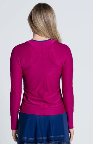 Lucky in Love Buzz Berry Shimmer on Long Sleeve Top