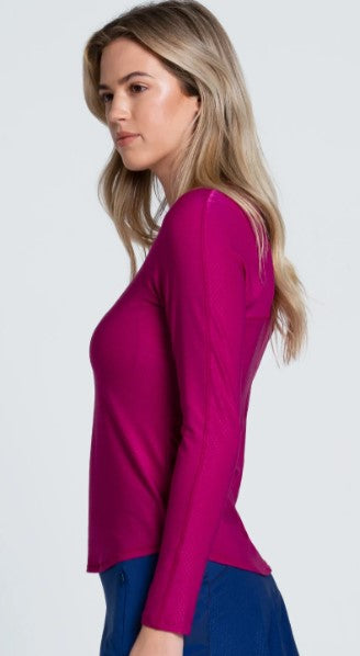 Lucky in Love Buzz Berry Shimmer on Long Sleeve Top