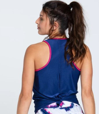 Lucky in Love Berry Buzz Shimmer On Tie Back Tank