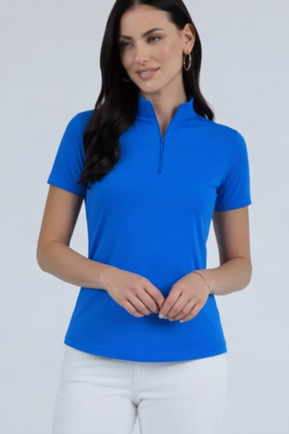 IBKUL Short Sleeve Mock Neck Top (Multiple Colors)