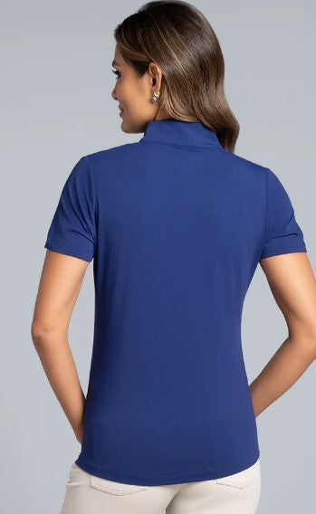 IBKUL Short Sleeve Mock Neck Top (Multiple Colors)