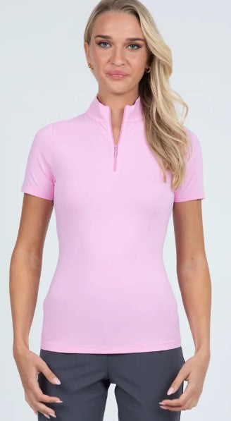 IBKUL Short Sleeve Mock Neck Top (Multiple Colors)