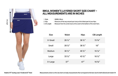 IBKUL Solid A-Line Skort 17" (Multiple Colors)