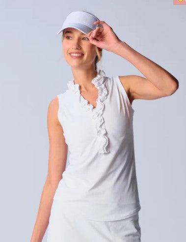 G Lifestyle Spring Sleeveless Ruffle Top (Multiple Colors)