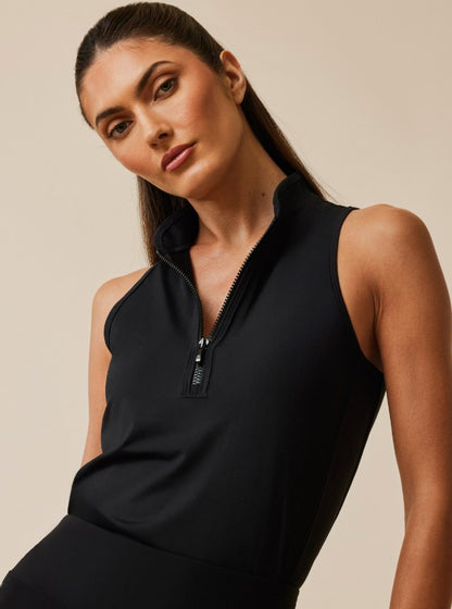 Malbon Sleeveless Vesta Mock Neck Top