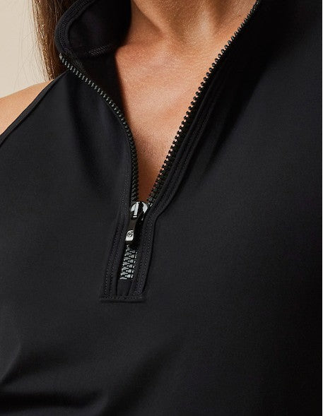 Malbon Sleeveless Vesta Mock Neck Top