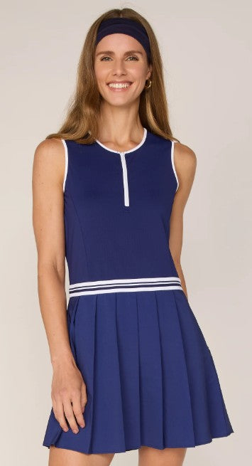 G Lifestyle Sleeveless Quarter Zip Dress (Multiple Colors)