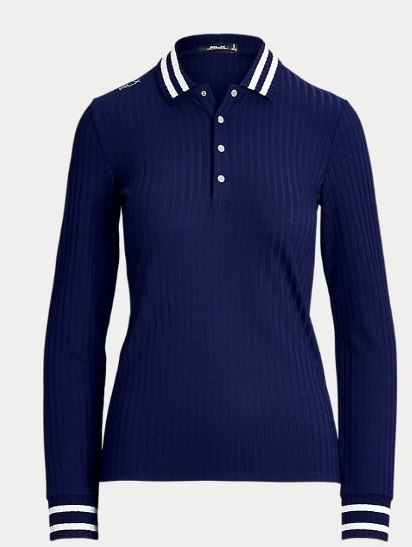 Ralph Lauren RLX Slim Fit Ribbed Long Sleeve Polo Shirt