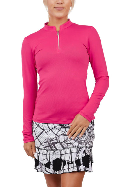 Sofibella UV Pique Zip Long Sleeve Top V2 (Multiple Colors)