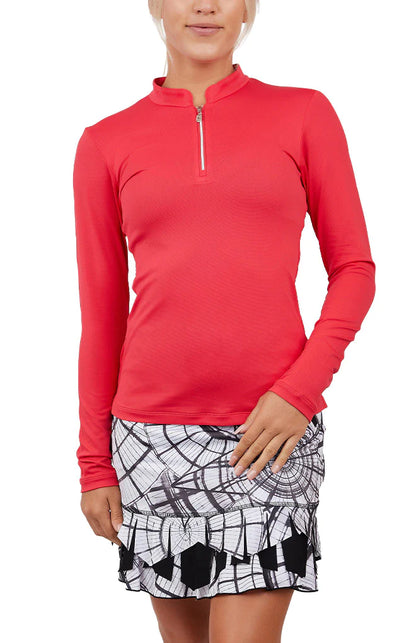Sofibella UV Pique Zip Long Sleeve Top V2 (Multiple Colors)