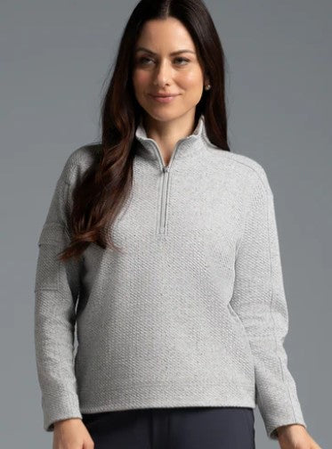 IBKUL Solid Popcorn Stitch 1/4 Zip Pullover (Multiple Colors)