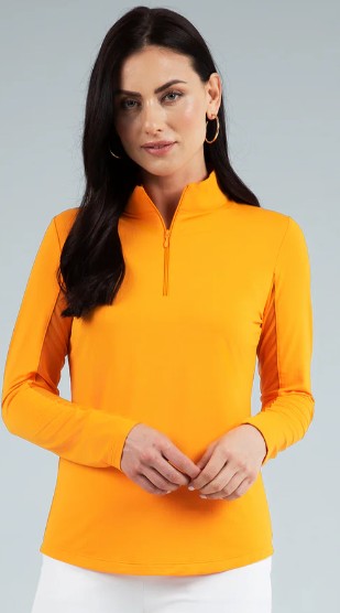 IBKUL Solid Long Sleeve Mock Neck Top (Multiple Colors)