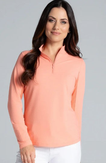 IBKUL Solid Long Sleeve Mock Neck Top (Multiple Colors)