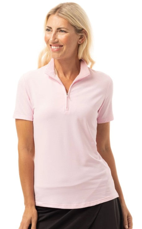 SanSoleil SolTek LUX Short Sleeve Zip Mock (Multiple Colors)