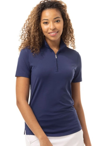 SanSoleil SolTek LUX Short Sleeve Zip Mock (Multiple Colors)
