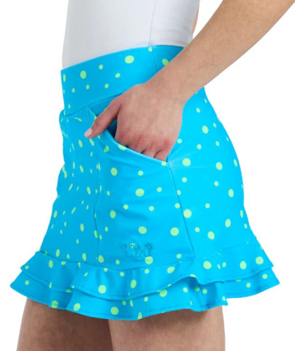 TZU TZU AQUA DOTS STELLA SKORT 16"