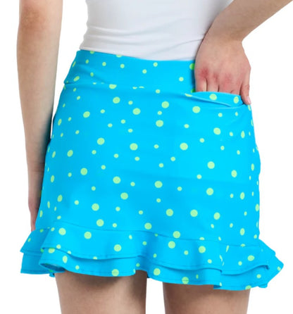TZU TZU AQUA DOTS STELLA SKORT 16"