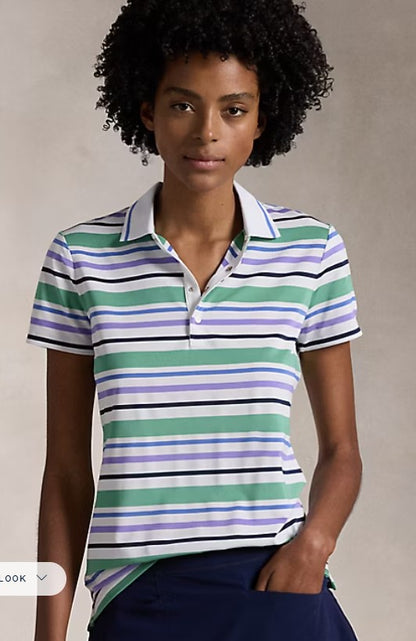 Ralph Lauren RLX Striped Stretch Jersey Short Sleeve Polo Shirt