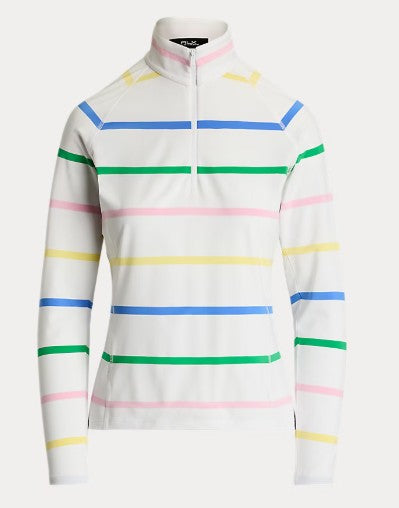 Ralph Lauren RLX Long Sleeve Striped Stretch Jersey Quarter-Zip