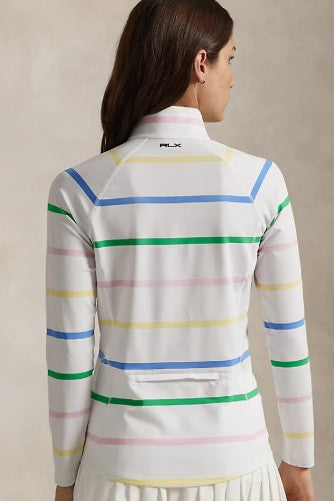 Ralph Lauren RLX Long Sleeve Striped Stretch Jersey Quarter-Zip