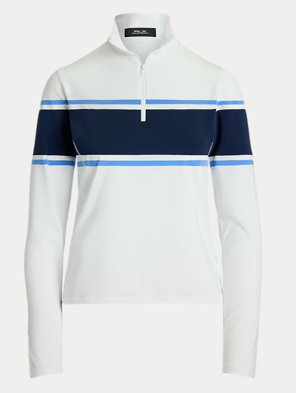 Ralph Lauren RLX Long Sleeve Striped Stretch Jersey Quarter-Zip