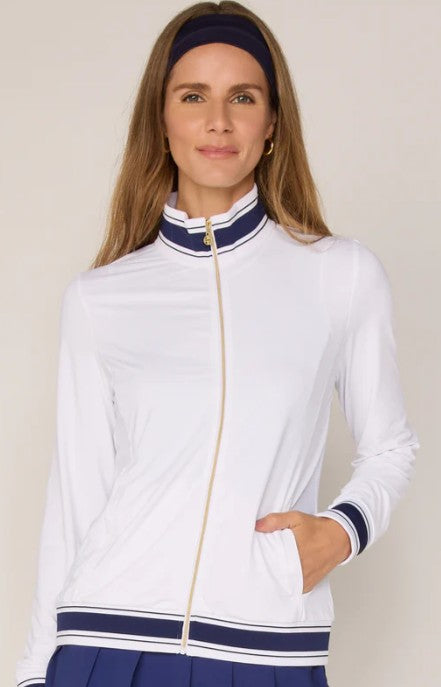 G Lifestyle Striped Trim Performance Zip Jacket (Multiple Colors)