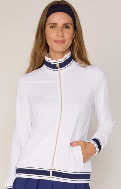 G Lifestyle Striped Trim Performance Zip Jacket (Multiple Colors)