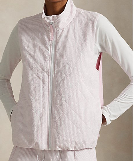 Ralph Lauren RLX TECH TERRY QUILTED HYBRID FULL-ZIP VEST SEERSUCKER